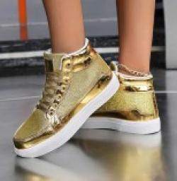 Shiny Women Gold Shoe