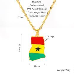 Ghana Map Chain Necklaces