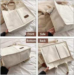 Roomy Corduroy Tote Bag - black